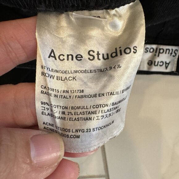 ACNE STUDIOS Row Denim Jeans Women's 24x34 Made In Italy Skinny - Picture 9 of 9